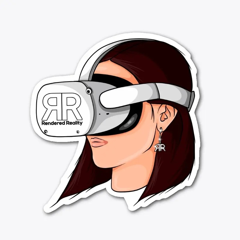 The Lady VR Gamer Die Cut Sticker